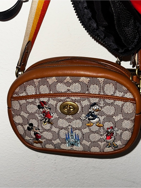 Coach Other - Coach x Disney Brown Signature Canvas Crossbody Bag with Tan Leather Trim